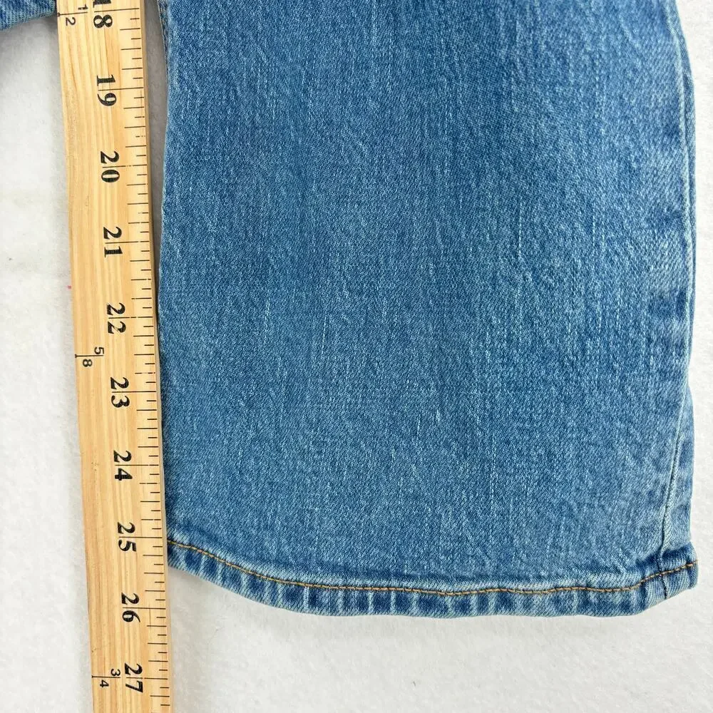 J. Crew Mid Rise Flare Crop Jeans‎ Stretch Denim Button Fly Women's Size 28
